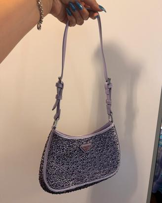 Borsa Prada Cleo in raso con cristalli