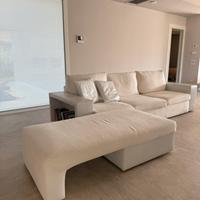 Divano bianco 3 sedute + chaise longue