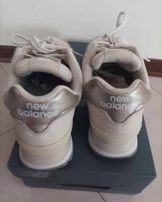 New Balance 574 Beige con dettagli Oro-N 39.......
