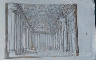 Lotto di 6 stampe architettoniche dell'800