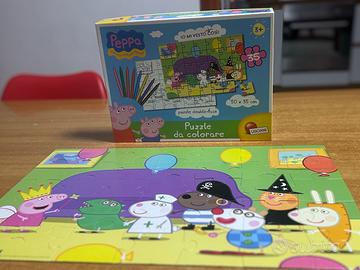 Gioco bimbi Puzzle Pegga Pig da colorare