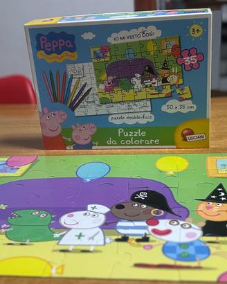 Gioco bimbi Puzzle Pegga Pig da colorare