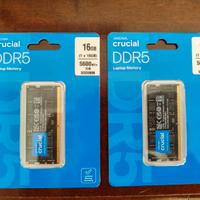 RAM DDR5 Crucial 2X 16GB 5600MHz SO-DIMM NUOVA