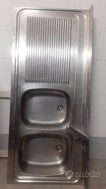 lavello in acciaio 2 vaschette + gocciolatoio