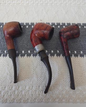 Lotto 3 pipe in radica vintage – Rossi e altre