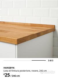 Alzatina cucina Ikea legno rovere 246cm 4 pezzi