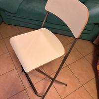 N. 4 sgabelli bar pieghevoli h. 73 colore bianco