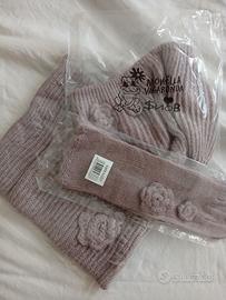 set 3 pezzi: guanti cappello scaldacollo donna