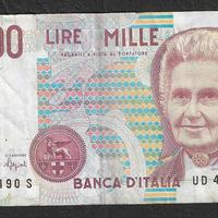 Italia - banconota circolata da 1000 Lire 1994
