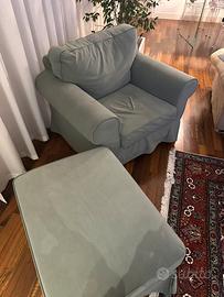 Poltrona ikea EKTORP con pouf