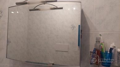 specchio contenitore e pensile bagno blu