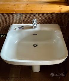 3 lavabi in ceramica con rubinetteria