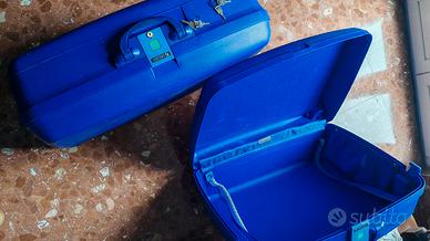 Coppia di Valigie Rigide Vintage DELSEY Blu
