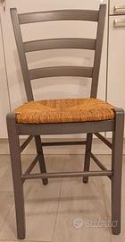 Sedie con sedile impagliato