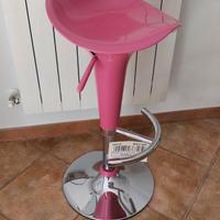 Sgabello bar cucina regolabile rosa