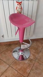 Sgabello bar cucina regolabile rosa