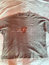 T-shirt Uomo Zara grigia con Ricamo - Taglia L
