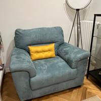 Poltrona blu in tessuto