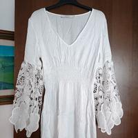 Vestito bianco maniche lunghe