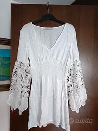 Vestito bianco maniche lunghe