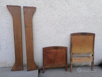 Letto in legno anni 50 con intarso 