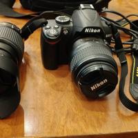 Nikon D3000 con 2 batterie + obiettivo AF-S Nikkor