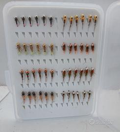 48 ninfe barbless  tungsteno pesca a mosca