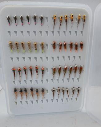 48 ninfe barbless  tungsteno pesca a mosca