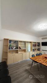 Armadio ufficio legno chiaro e vetro