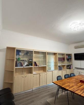Armadio ufficio legno chiaro e vetro