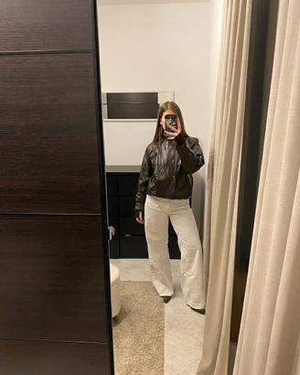 Giacca di pelle marrone