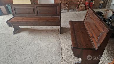 2 panche con schienale e contenitore giropancha