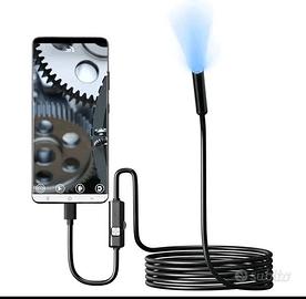 Telecamera endoscopica 6 led con tubo flessibile t
