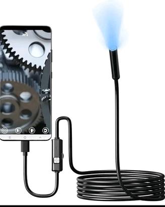 Telecamera endoscopica 6 led con tubo flessibile t
