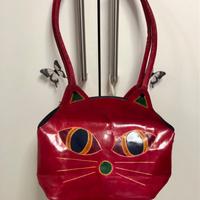 Borsa vintage anni '90 in pelle rossa