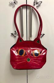 Borsa vintage anni '90 in pelle rossa