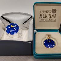 Ciondolo e Anello Antica Murrina Veneziana Argento
