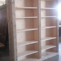 libreria in legno vecchio 2 vani con ripiani