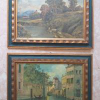 Coppia di dipinti di paesaggio anni 1930_FERRI