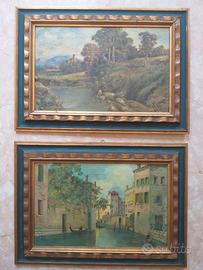 Coppia di dipinti di paesaggio anni 1930_FERRI