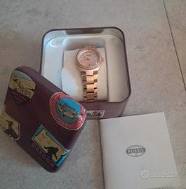 Fossil orologio oro rosa con brillanti