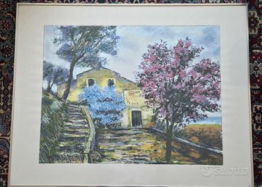 Casa della meridiana Michele Cascella serigrafia