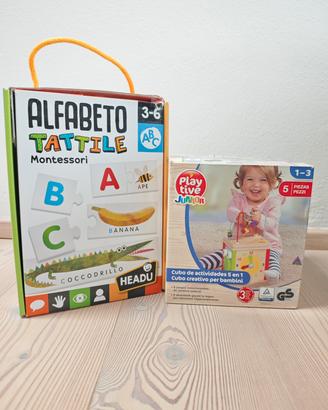 alfabeto tattile Montessori e cubo creativo