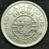 Mozambico 20 scudi 1960 - argento