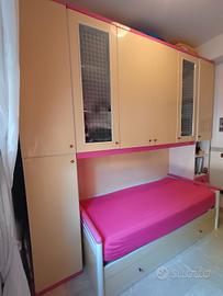 cameretta bimba ragazza  letto contenitore
