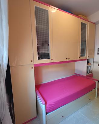 cameretta bimba ragazza  letto contenitore