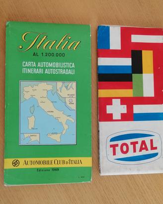 Due carte stradali anni '60.