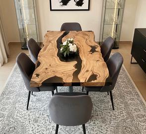 🌿 Tavoli su misura in legno e resina 
