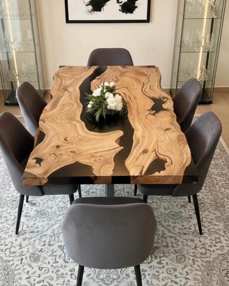 🌿 Tavoli su misura in legno e resina 