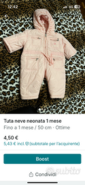 Tutone imbottito per bmbina tg 1 mese